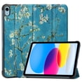 thumbnail image 1 of Case for Apple iPad 10th Generation 10.9 Inch Case 2022, PU Leather Thin Slim Lightweight Trifold Shell Corner Protection Smart Folio Cover with Auto Sleep/Wake and Support Pencil Holder, Flower, 1 of 10