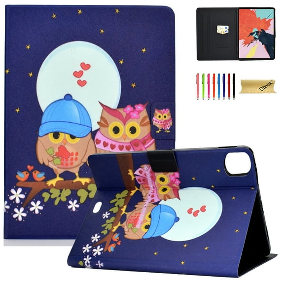 Case for Apple iPad Pro 11 inch 2021 2020 2018,iPad Air 4 Case, Slim Folio Protective with Auto Wake/Sleep Multiple Angles Stand Wallet Cover for iPad Pro 11 inch,iPad 10.9 inch,Owl Lover