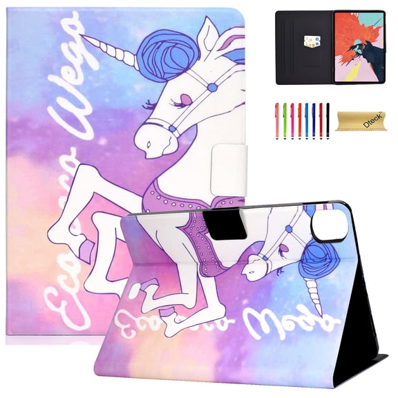 Case for Apple iPad Pro 11 inch 2021 2020 2018,iPad Air 4 Case, Slim Folio Protective with Auto Wake/Sleep Multiple Angles Stand Wallet Cover for iPad Pro 11 inch,iPad 10.9 inch,White Horse