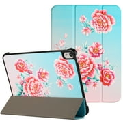 Case For Apple iPad Pro 11 inch 2024 Thin Lightweight Trifold Stand Magnetic Closure PU Leather Hard Shell Folio Hybrid Protective Tablet Cover [ Blooming Floral ]