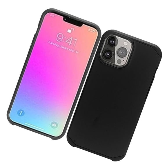 Case for Apple iPhone 13 (6.1") Armor Dual Layer 2 in 1 Rubberized Hard Shockproof TPU Silicone Hybrid Protection Slim Cover for iPhone 13 by Xcell - Black