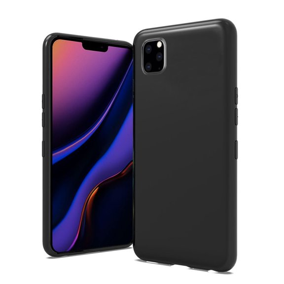 Case for Apple iPhone 13 (6.1") Hybrid Rubber Soft Silicone Gummy TPU Gel Candy Skin Flexible Skinny Slim Protector Phone Cover for iPhone 13 by Xpm - Black