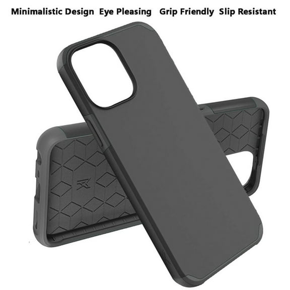 Case for Apple iPhone 13 (6.1") Ultra Slim Corner Protection Shock Absorption Hybrid Dual Layer PC + TPU Armor Defender Phone Cover for iPhone 13 by Xpm - Black