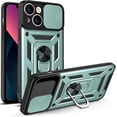 thumbnail image 1 of Case for Apple iPhone 13 Mini with Slide Camera Cover,Military Grade Heavy Duty Protection Phone Case Cover with Magnetic Ring Kickstand for iPhone 13 Mini SJ Green, 1 of 13