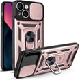 thumbnail image 1 of Case for Apple iPhone 13 Mini with Slide Camera Cover,Military Grade Heavy Duty Protection Phone Case Cover with Magnetic Ring Kickstand for iPhone 13 Mini SJ Rose Gold, 1 of 13