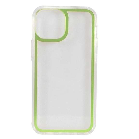 Case for Apple iPhone 13 Pro (6.1") Transparent Gummy Acrylic TPU Hybrid Shockproof Rubber Color Bumper Frame Cover for iPhone 13 Pro by Xcell - Clear / Green