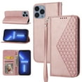 thumbnail image 1 of Case for Apple iPhone 13 Pro, Magnetic Matte Premium PU Leather Stand Flip Cover with Card Slots and Wallet, Shockproof and Full Body Protection Compatible with iPhone 13 Pro - Rosegold, 1 of 10