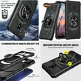 thumbnail image 1 of Case for Apple iPhone 14 Max (6.7") Full-Body 2in1 Magnetic Car Mount Metal Ring Holder Kickstand Heavy Duty Hybrid Armor Cover for iPhone 14 Max / 6.7" by Xcell - Black, 1 of 10