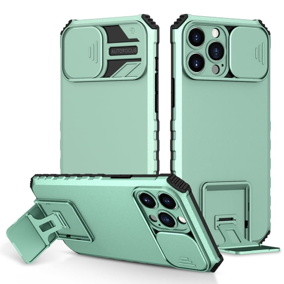 Case for Apple iPhone 16 Plus, Luxury Slide Lens Cover Shockproof Drop Protection Kickstand Holder Ultra Slim Lightweight Phone Case Cover for iPhone 16 Plus, Mint