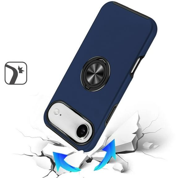 Case for Apple iPhone 17 AIR Hybrid 360 Degree Rotatable Metal Invisible Ring Stand Holder Slim Fit Magnetic Car Mount Shockproof, XPM Phone Cover fit Apple iPhone 17 Air (6.6") [Blue]