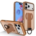 thumbnail image 1 of Case For Apple iPhone 17 Pro Max 6.9-inch, Compatible With MagSafe，Integrated Retractable Metal Ring Holder ShockProof Protective Car Mounted Magnetic Case,Brown,For iPhone 17 Pro Max, 1 of 10