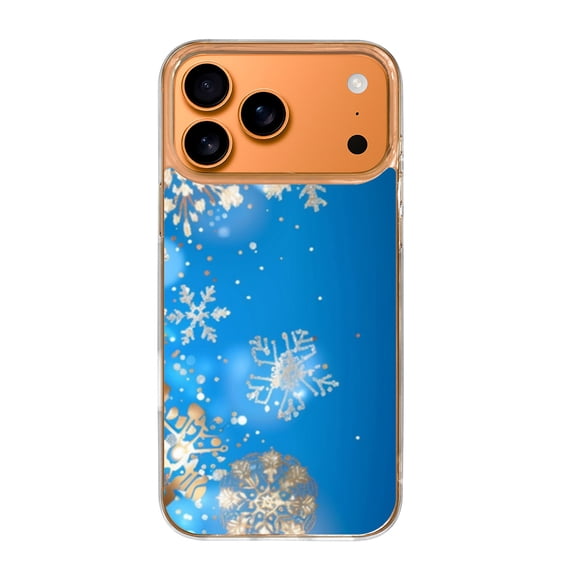 Case For Apple iPhone Air / 17 Pro / 17 Pro Max Series Case, Slim Thin Transparent Flexible Clear TPU Shockproof Phone Case For iPhone 17 Series, Christmas Snowflakes Blue (2)