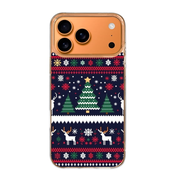 Case For Apple iPhone Air / 17 Pro / 17 Pro Max Series Case, Slim Thin Transparent Flexible Clear TPU Shockproof Phone Case For iPhone 17 Series, Knitted Christmas Deer Snow