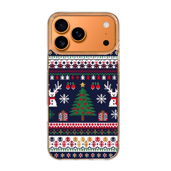 Case For Apple iPhone Air / 17 Pro / 17 Pro Max Series Case, Slim Thin Transparent Flexible Clear TPU Shockproof Phone Case For iPhone 17 Series, Knitted Christmas Deer Snow