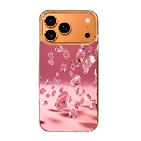 Case For Apple iPhone Air / 17 Pro / 17 Pro Max Series Case, Slim Thin Transparent Flexible Clear TPU Shockproof Phone Case For iPhone 17 Series, Pink Crystals