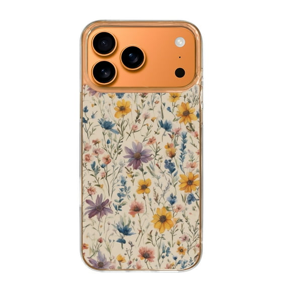 Case For Apple iPhone Air / 17 Pro / 17 Pro Max Series Case, Slim Thin Transparent Flexible Clear TPU Shockproof Phone Case For iPhone 17 Series, Wildflower Floral (1)