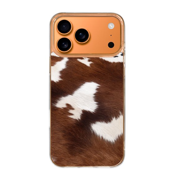 Case For Apple iPhone Air / 17 Pro / 17 Pro Max Series Case, Slim Thin Transparent Flexible Clear TPU Shockproof Phone Case For iPhone 17 Series, brown white cow