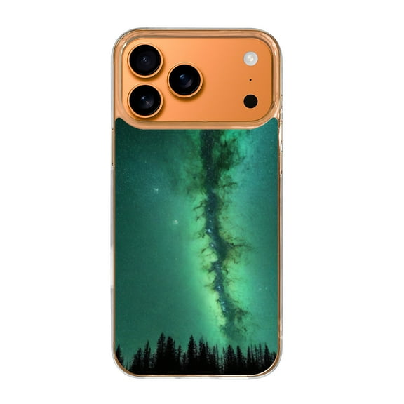 Case For Apple iPhone Air / 17 Pro / 17 Pro Max Series Case, Slim Thin Transparent Flexible Clear TPU Shockproof Phone Case For iPhone 17 Series, green galaxy forest