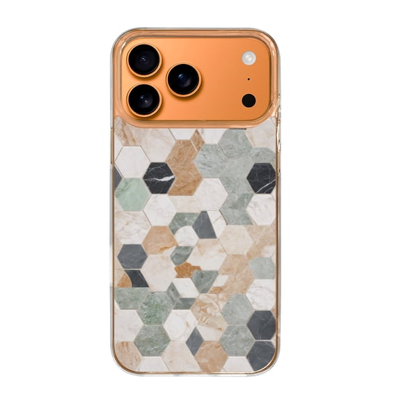 Case For Apple iPhone Air / 17 Pro / 17 Pro Max Series Case, Slim Thin Transparent Flexible Clear TPU Shockproof Phone Case For iPhone 17 Series, hexagonal pattern tile