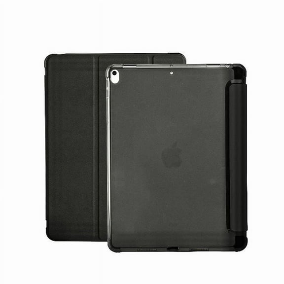 Case Auto Sleep/Wake Stand Case Translucent Frosted Back Smart with Pencil Holder for iPad Air 1st/5th/6th Generation/iPad Pro 9.7/iPad Air 2 (Black)