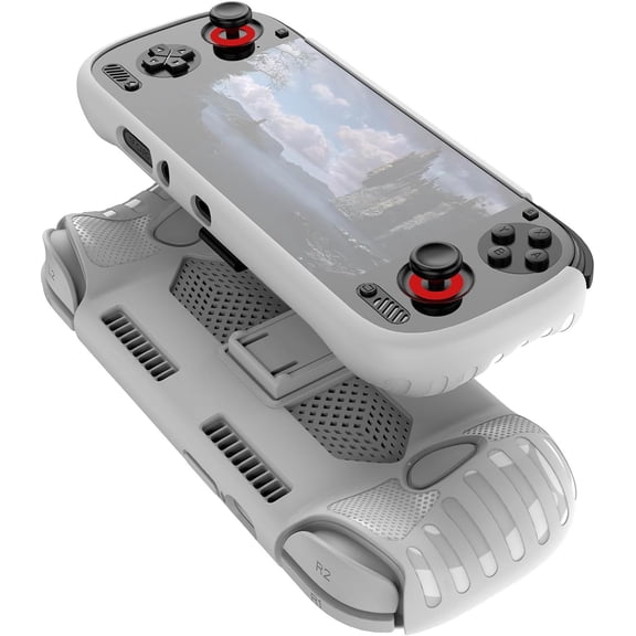 Case for Ayn Odin 3,Soft and Skin Friendly TPU Material, Shock-Absorbing and Anti Drop Protection Soft Shell,Built-in Kickstand,Slim Fit Shell for Handheld Console,White