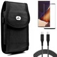 thumbnail image 1 of Case Belt Clip & 10ft Long USB-C Cable & Screen Protector for Samsung Galaxy Note 20 Ultra (6.9") - Combo with Rugged Holster & PD Fast Charger Cord Power & Tempered Glass (Fingerprint Unlock), 1 of 16