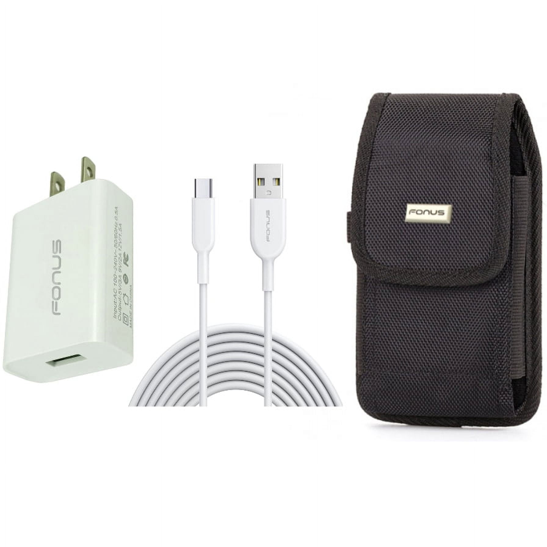 Case Belt Clip & 18W Fast Home Charger for iPhone 15 Pro Max - Swivel Holster Rugged Cover and 6ft Long USB-C Cable Type-C Cord USB Wall Adapter Power Wire K1L for iPhone 15 Pro Max (6.7")