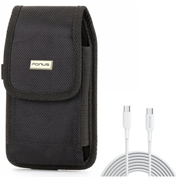 Case Belt Clip + 6ft Long Type-C Cable for Motorola One 5G Ace Phone - Swivel Holster Rugged Cover and PD Fast Charger Cord Power Wire Sync Combo for Motorola One 5G Ace (2021)
