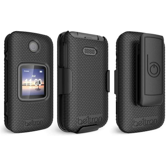 Case with Belt Clip for Alcatel Smartflip/Alcatel Go Flip 3, Snap On Cover with Rotating Belt Clip Holster Combo Compatible with Smartflip AT&T Cricket Wireless, Go Flip 3 Metro PCS T-Mobile