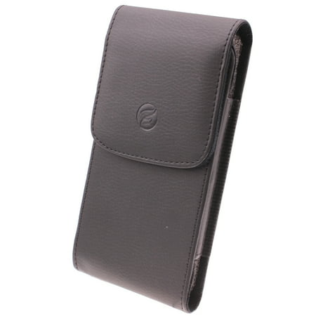 Case Belt Clip For Verve Connect - Leather Holster Cover Pouch Vertical Carry Protective Black for Consumer Cellular Verve Connect