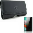 thumbnail image 1 of Case Belt Clip & Privacy Screen Protector for Samsung Galaxy A51 5G - Combo with Leather Swivel Holster Loops & Tempered Glass Anti-Spy Anti-Peep 3D Edge, 1 of 11