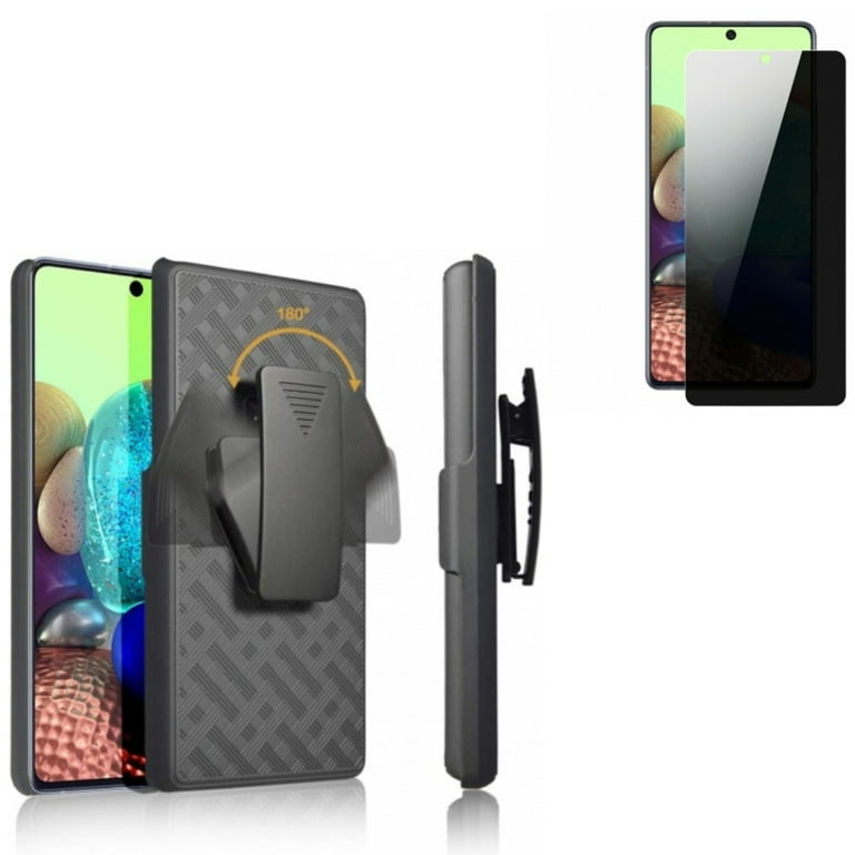 Case Belt Clip Privacy Screen Protector for Samsung Galaxy A71