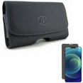 thumbnail image 1 of Case Belt Clip & Privacy Screen Protector for iPhone 12 Pro Max - Combo with Leather Swivel Holster Loops & Tempered Glass Curved Anti-Spy Anti-Peep, 1 of 12