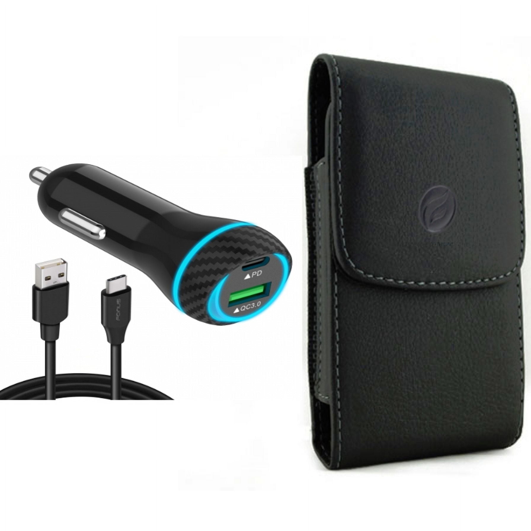 Case Belt Clip Quick Car Charger For IPhone 15 Pro Leather Holster baseus-45w-digital-display-dual-quick-car-charger-quickee