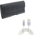 thumbnail image 1 of Case Belt Clip w 10ft USB-C Cable for Samsung Galaxy A53 5G,A33 5G Phones - Leather Holster Cover Loops, Type-C Charger Cord Power Wire, 1 of 8