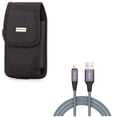 thumbnail image 1 of Case Belt Clip w 10ft USB Cable for iPhone 8/7/6S/6 - Swivel Holster Rugged Cover Pouch, Charger Cord Power Wire Braided Long for iPhone 8/7/6S/6 Models, 1 of 11