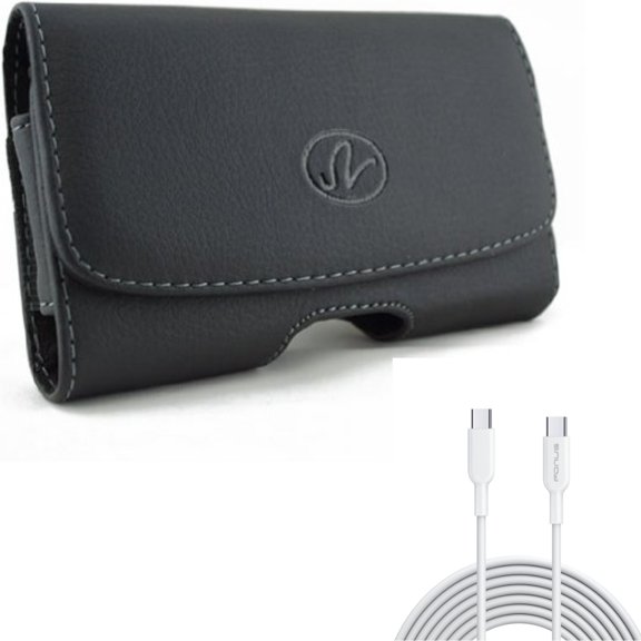 Case Belt Clip w 6ft Long Type-C Cable for Samsung Galaxy S20 Fan Edition - Leather Swivel Holster Loops, PD Fast Charger Cord Power Wire Sync fits Galaxy S20 FE (Fan Edition)