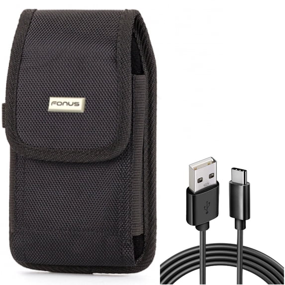 Case Belt Clip w 6ft USB-C Cable for Samsung Galaxy A73 5G,A53 5G,A33 5G Phones - Swivel Holster Rugged Cover, Type-C Charger Cord Power Wire