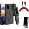 thumbnail image 1 of Case Belt Clip w Privacy Screen Protector w 10ft USB Cable for Samsung Galaxy S20 Plus - Holster Swivel Cover, TPU Film [NOT GLASS] [Fingerprint Works], Type-C Charger Cord Power fits Galaxy S20 Plus, 1 of 24