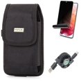 thumbnail image 1 of Case Belt Clip w USB Cable w Privacy Screen Protector for Samsung Galaxy S21 Plus - Rugged Holster, Retractable Type-C, TPU Film Fingerprint Works Accessory Bundle, 1 of 16