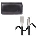 thumbnail image 1 of Case Belt Clip w USB Cable for iPhone 8/7/6S/6 - Leather Swivel Holster Loops Cover, 6ft Flat Charger Cord Power Wire for iPhone 8/7/6S/6 Models, 1 of 10