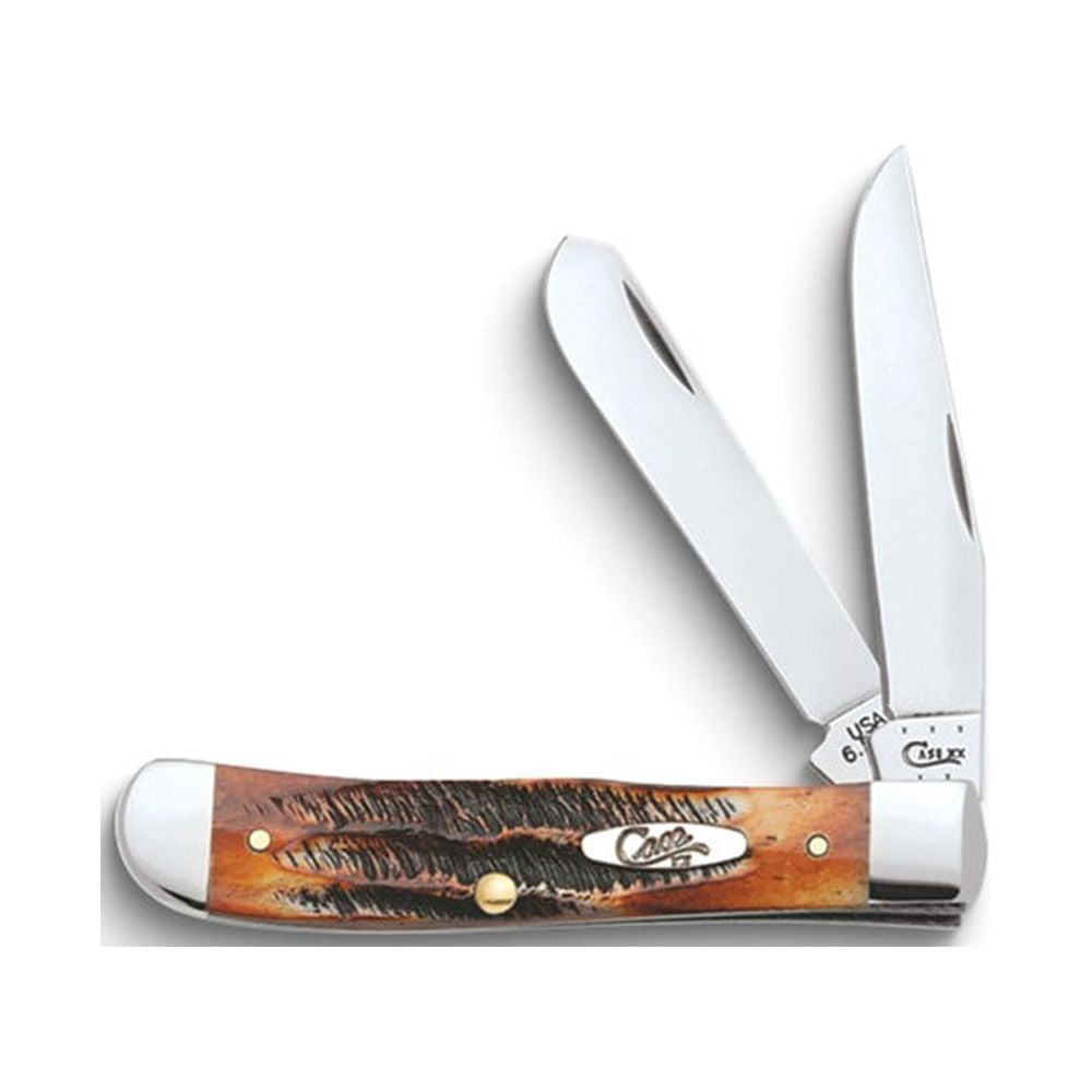VSIRIUS Case Bone Stag Handle Trapper Pocket Knife, Tru-Sharp Stainless ...