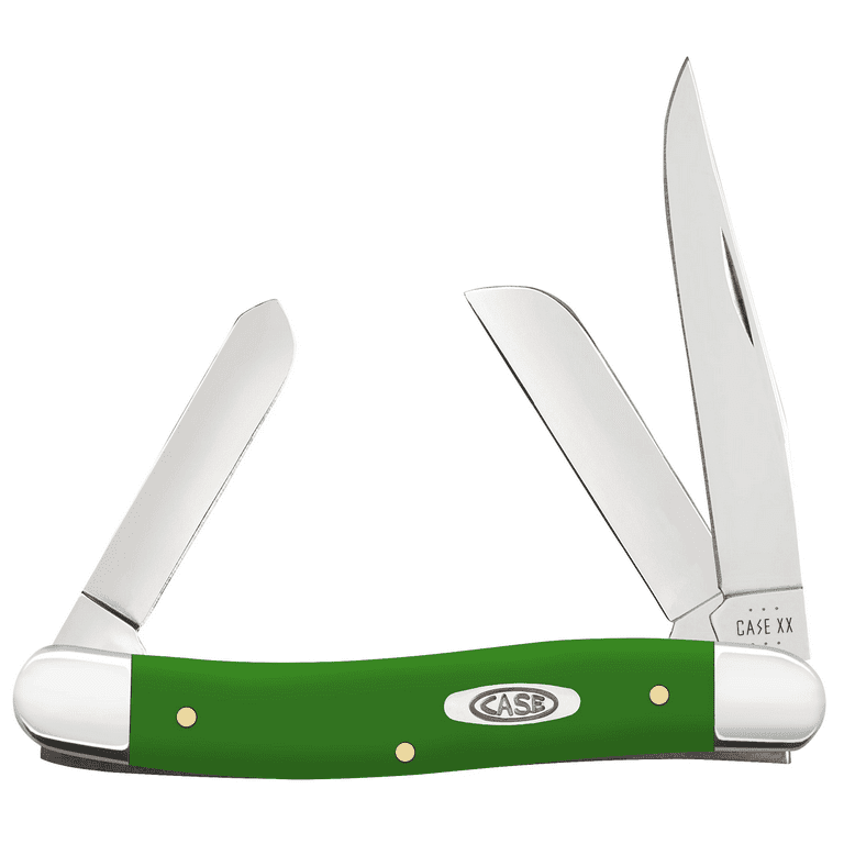 Case C53392 3x Stainless Blade Green Synthetic Handle Medium