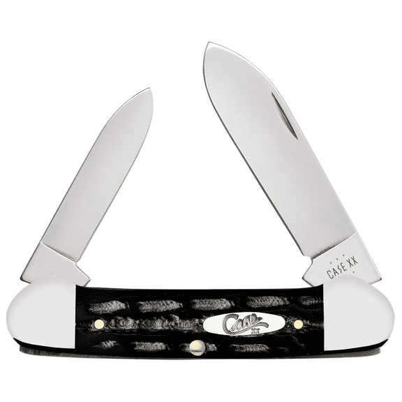 Case Canoe Pocket Knife 2.6" Spear/Pen Tru-Sharp Mirror Polished Blade Jigged Buffalo Horn Handle Gray