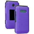 thumbnail image 1 of Case for Cingular Flip 4 (U102AA) / Cricket Debut Flip 2020 (U102AC) Case, Nakedcellphone Protective Hard Cover with Grid Texture - Purple, 1 of 10