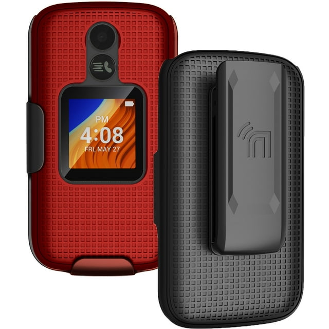 Case with Clip for Alcatel TCL Flip 2 Phone, Nakedcellphone [Grid