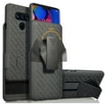 thumbnail image 1 of Case with Clip for LG V40, Nakedcellphone Black Kickstand Cover with [Rotating/Ratchet] Belt Hip Holster Combo for LG V40 ThinQ (V405QA7, LM-V405UA, V405TAB), 1 of 6
