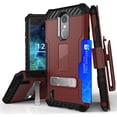 thumbnail image 1 of Case with Clip for LG Zone 4, Burgundy Tri-Shield Rugged Cover and Belt Holster [Kickstand + Card Slot + Strap] for LG Zone 4, Risio 2, Risio 3, Rebel 2, Rebel 3, 1 of 7
