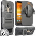 thumbnail image 1 of Case with Clip for Moto E5 Play/Cruise, Nakedcellphone Black Ring Grip Cover + Belt Hip Holster Stand [with Built-In Mounting Plate] for Motorola Moto E5 Play, Moto E5 Cruise, XT1921, 1 of 10