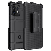 Case with Clip for Motorola Edge Plus 2023, Nakedcellphone Rugged Shield Protective Cover and [Rotating Ratchet] Belt Clip Holster for Moto Edge+ 5G - Black
